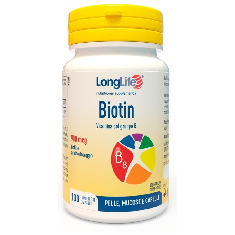 LONGLIFE BIOTIN 900MCG 100 Compresse