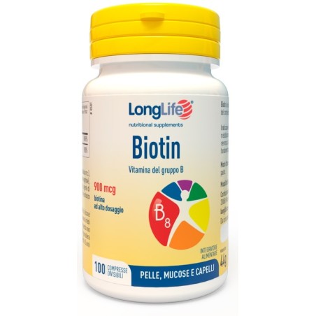 LONGLIFE BIOTIN 900MCG 100 Compresse
