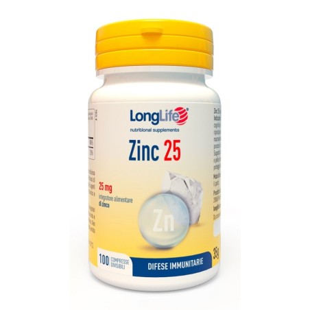 LONGLIFE ZINC 25MG 100 Compresse