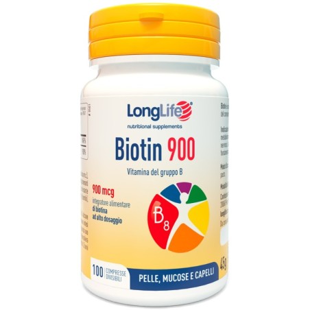 LONGLIFE BIOTIN 900MCG 100 Compresse